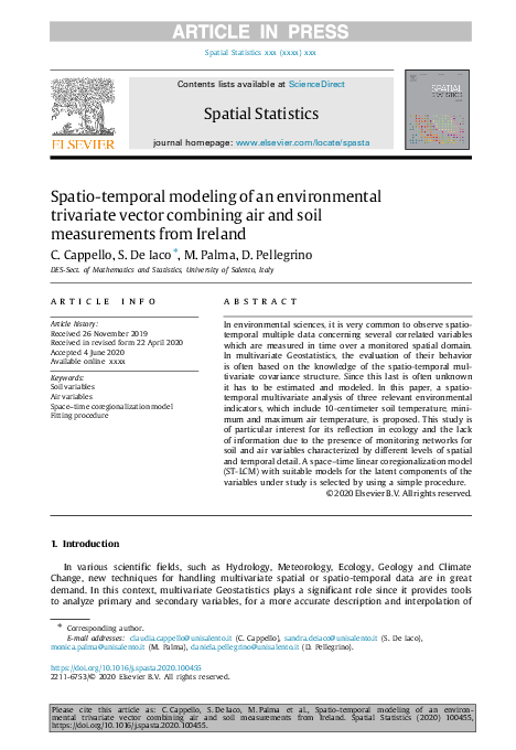 (PDF) Spatio-temporal modeling of an environmental trivariate vector ...