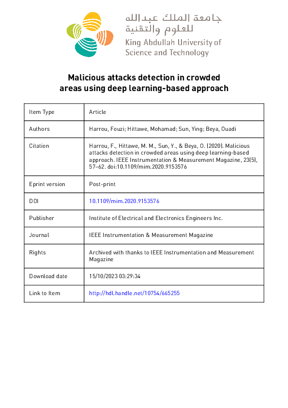 (PDF) Malicious attacks detection in crowded areas using deep learning ...