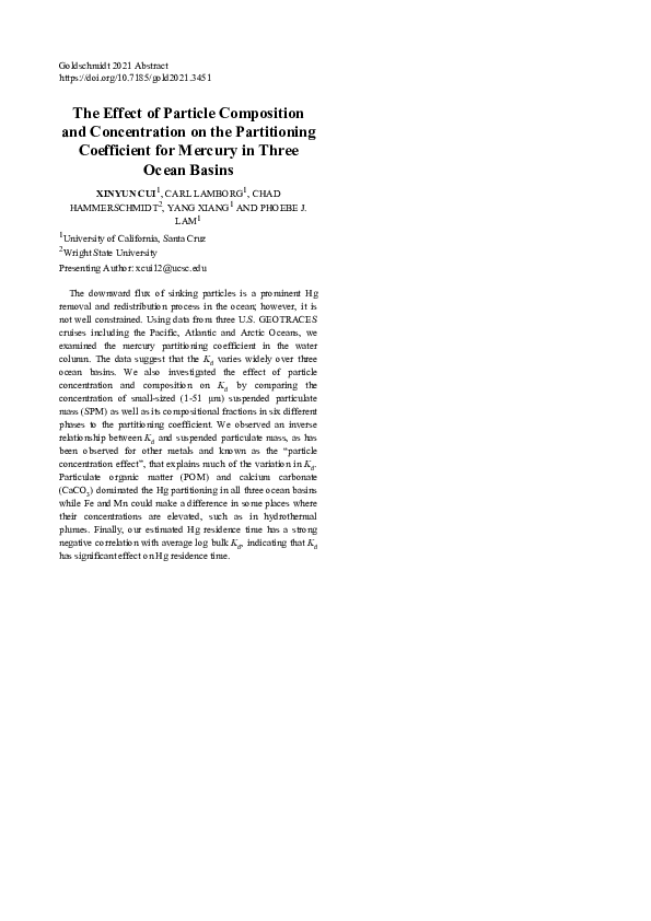 (PDF) The Effect of Particle Composition and Concentration on the ...