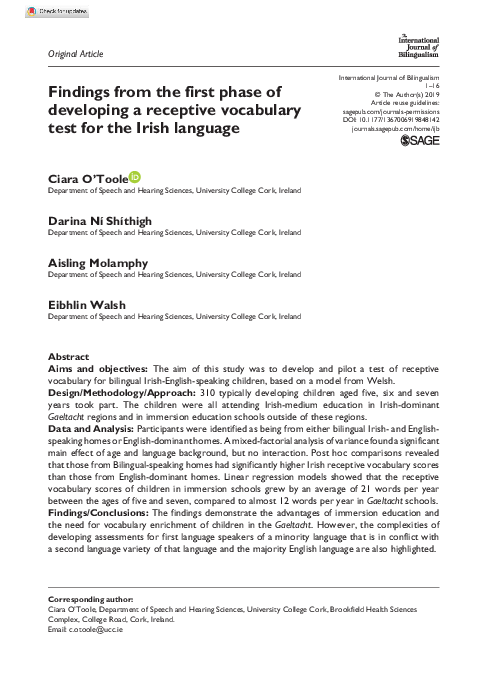 (PDF) Findings from the first phase of developing a receptive ...