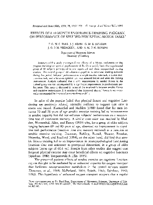 (PDF) Effects of a 10-Month Endurance-Training Program on Performance ...