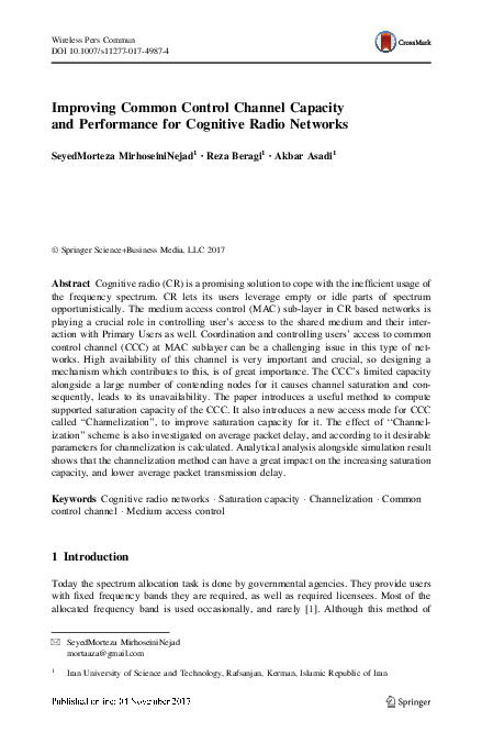 (PDF) Improving Common Control Channel Capacity and Performance for ...