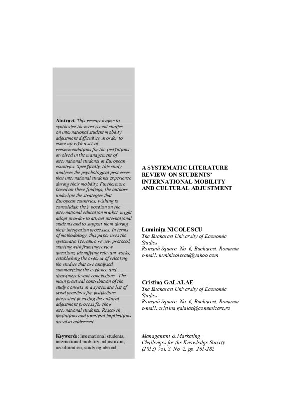 (PDF) A systematic literature review on students’ international ...