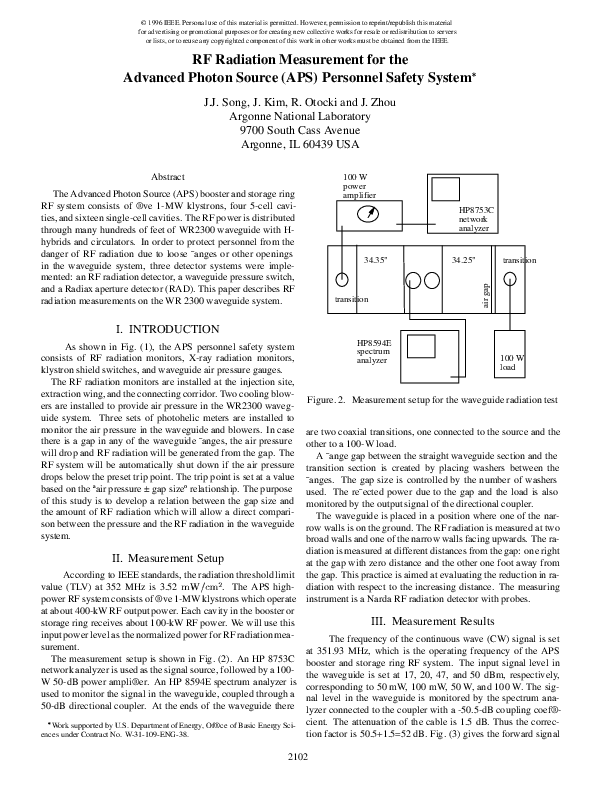(PDF) RF radiation measurement for the Advanced Photon Source (APS ...