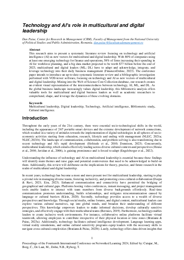 (PDF) Technology and AI's role in multicultural and digital leadership