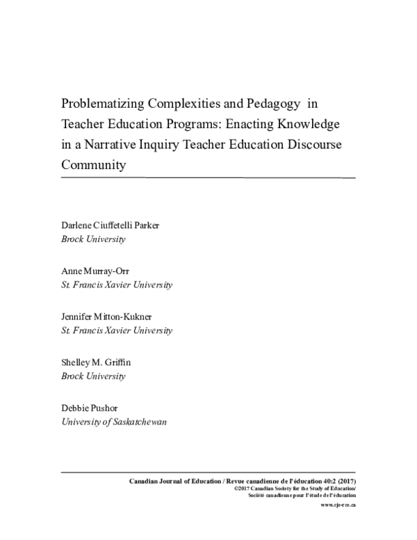 (PDF) Problematizing Complexities and Pedagogy in Teacher Education ...