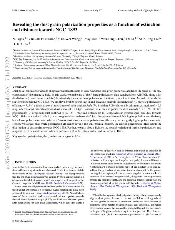 (PDF) Revealing the dust grain polarization properties as a function of ...
