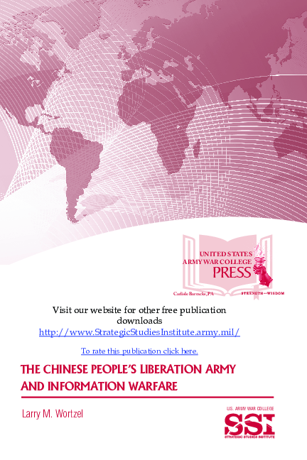 (PDF) The Chinese People's Liberation Army and Information Warfare