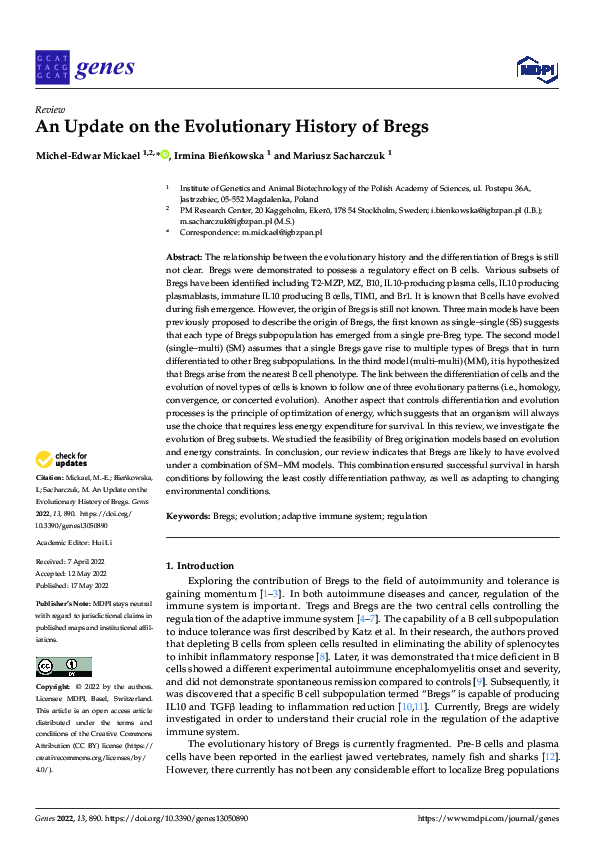 (PDF) An Update on the Evolutionary History of Bregs
