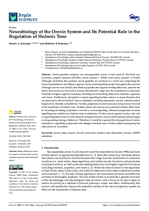(PDF) Neurobiology of the Orexin System and Its Potential Role in the ...