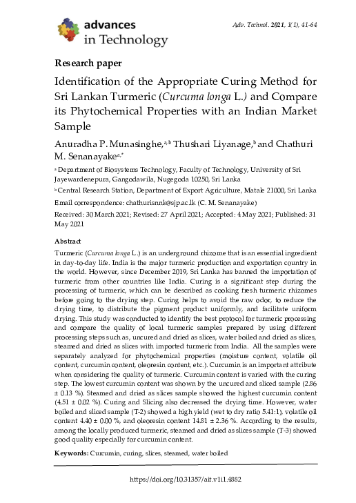 (PDF) Identification of the Appropriate Curing Method for Sri Lankan ...