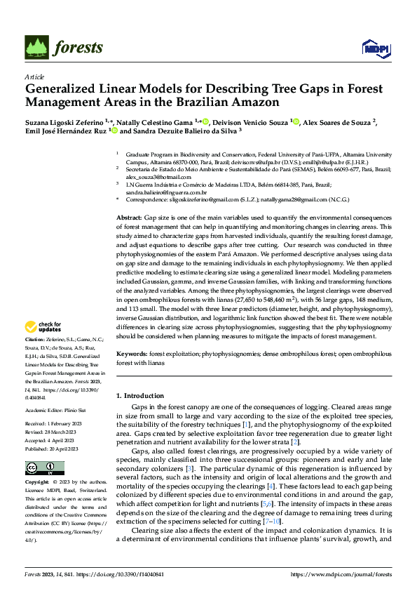 (PDF) Generalized Linear Models for Describing Tree Gaps in Forest ...