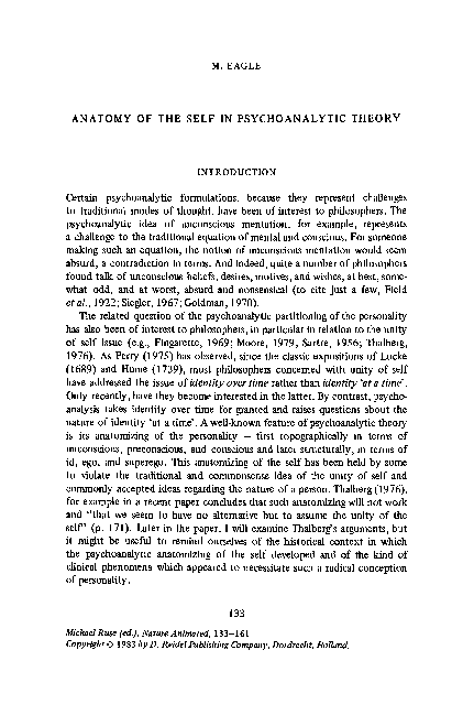 (PDF) Anatomy of the Self in Psychoanalytic Theory