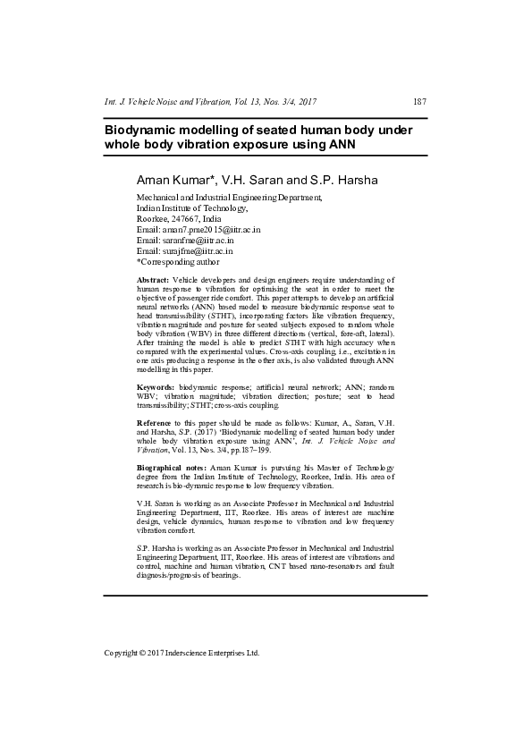 (PDF) Biodynamic modelling of seated human body under whole body ...