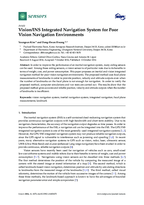 (PDF) Vision/INS Integrated Navigation System for Poor Vision ...