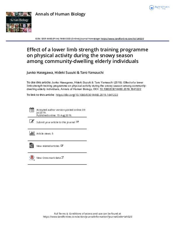 (PDF) Effect of a lower limb strength training programme on physical ...