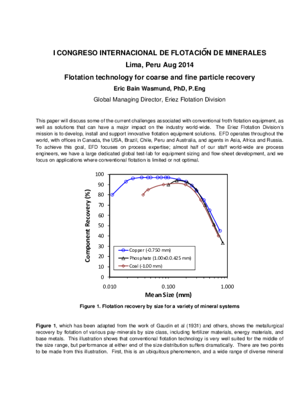 (PDF) Flotation technology For coarse and Fine particle recovery