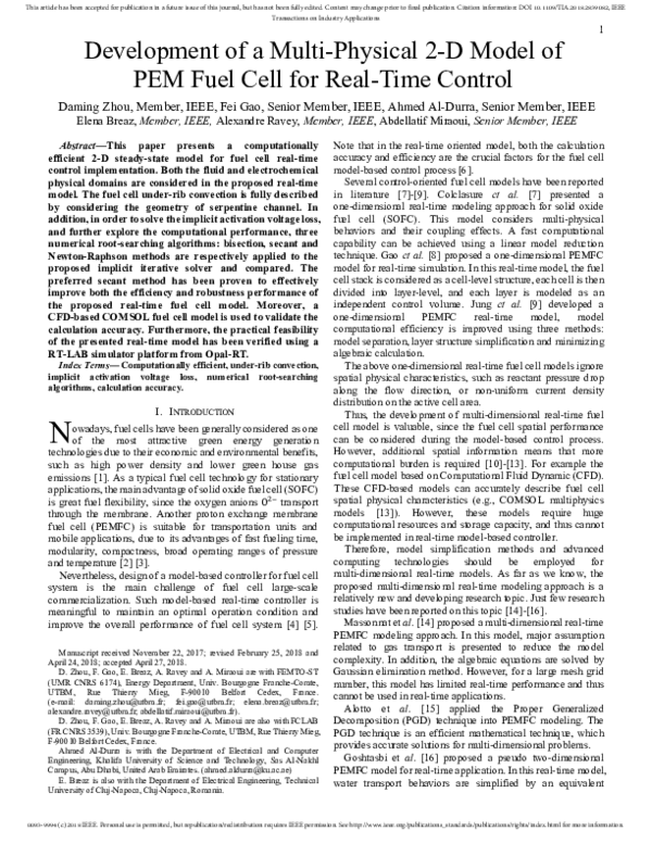 (PDF) Development of a Multiphysical 2-D Model of a PEM Fuel Cell for ...