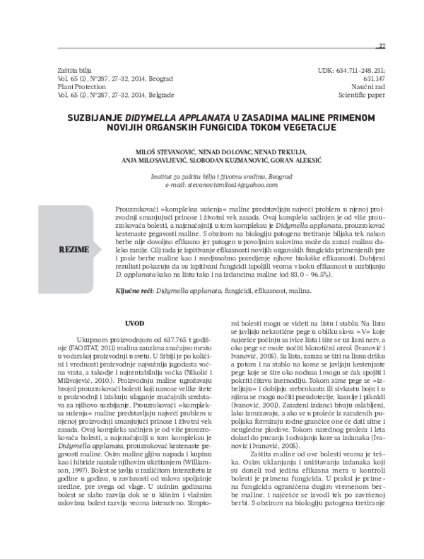 (PDF) Control of Didymella applanata in raspberry orchards using new ...