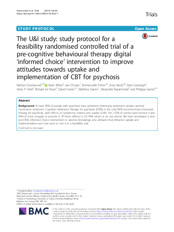 (PDF) The U&I study: study protocol for a feasibility randomised ...