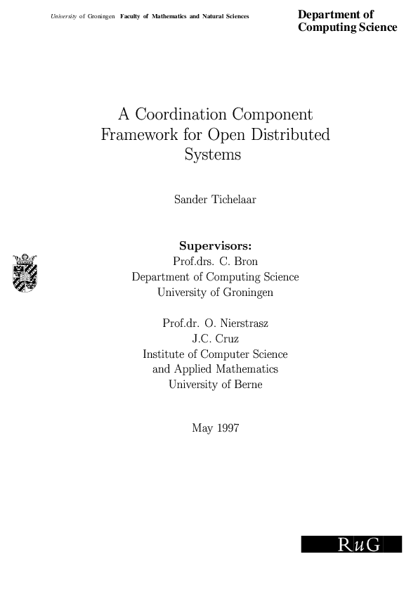 (PDF) A coordination component framework for open distributed systems