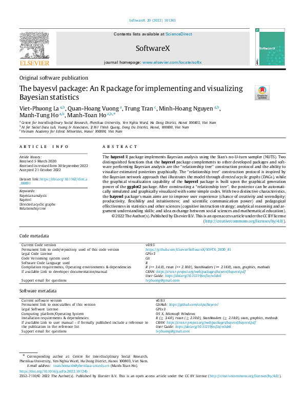 (PDF) The bayesvl package: An R package for implementing and ...