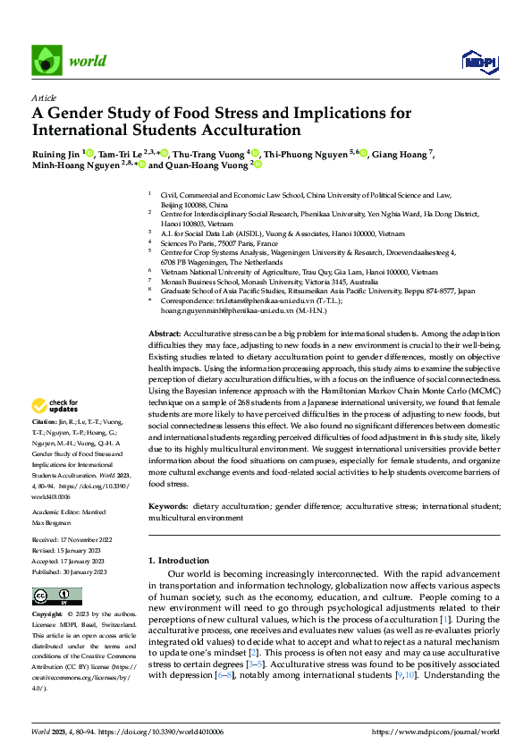 (PDF) A Gender Study of Food Stress and Implications for International ...