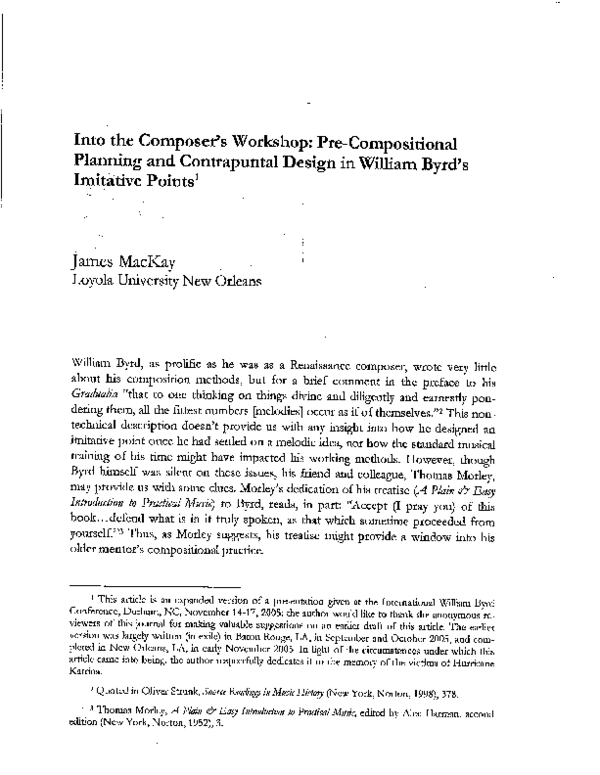 (PDF) Into the Composer's Workshop: Pre-Compositional Planning and ...