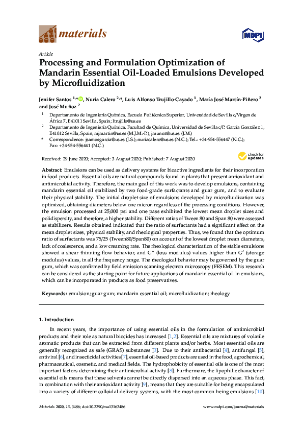 (PDF) Processing and Formulation Optimization of Mandarin Essential Oil ...