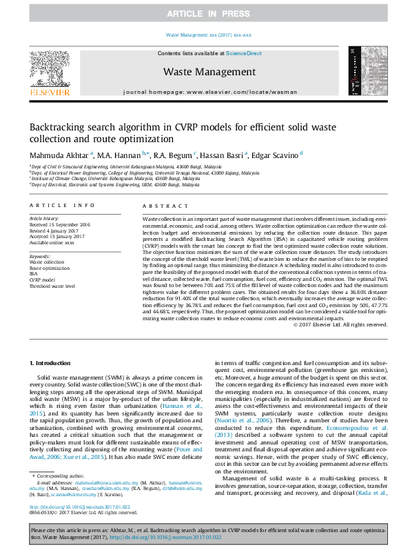 (PDF) Backtracking search algorithm in CVRP models for efficient solid ...
