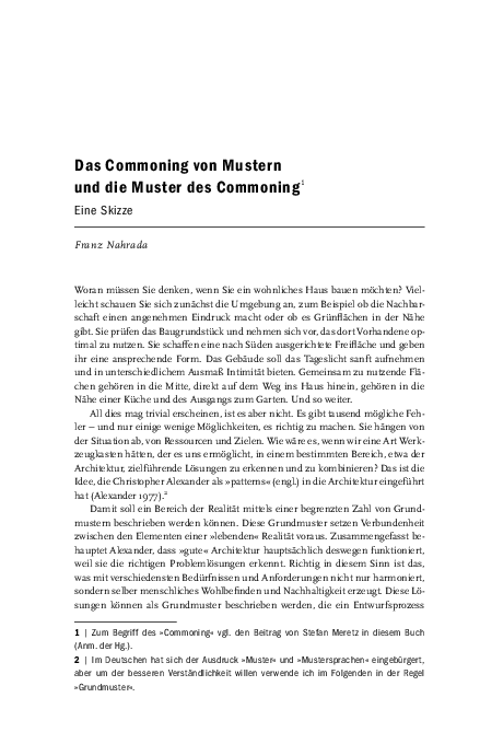 (PDF) Das Commoning von Mustern und die Muster des Commoning