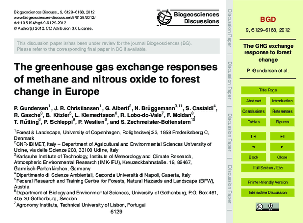 (PDF) The greenhouse gas exchange responses of methane and nitrous ...