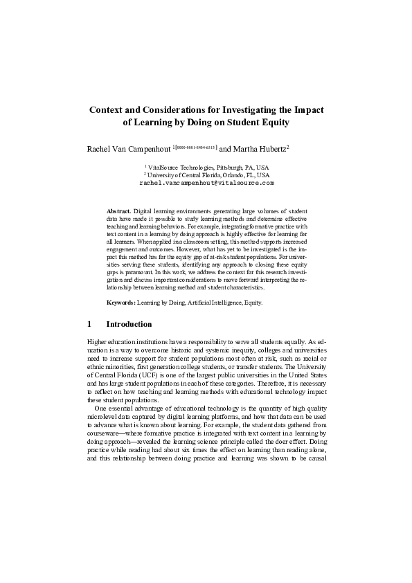(PDF) Context and Considerations for Investigating the Impact of ...
