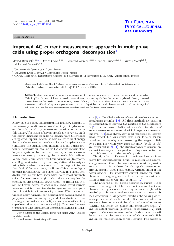 (PDF) Improved AC current measurement approach in multiphase cable ...
