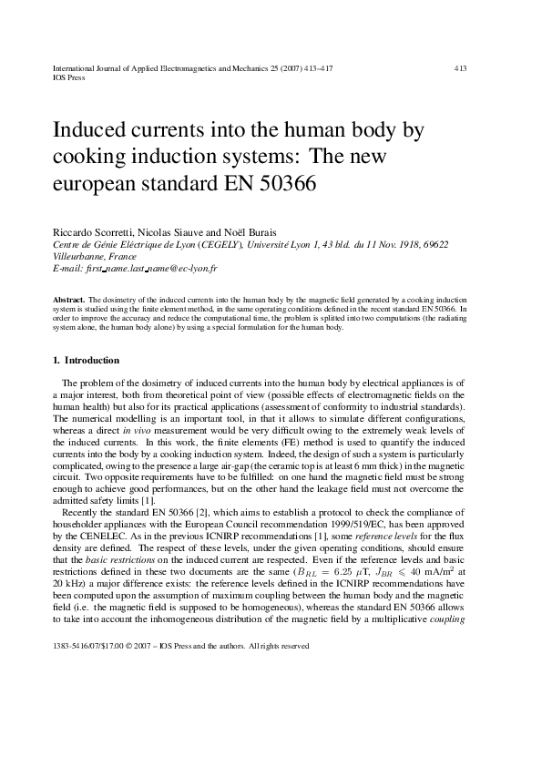 (PDF) Induced currents into the human body by cooking induction systems ...