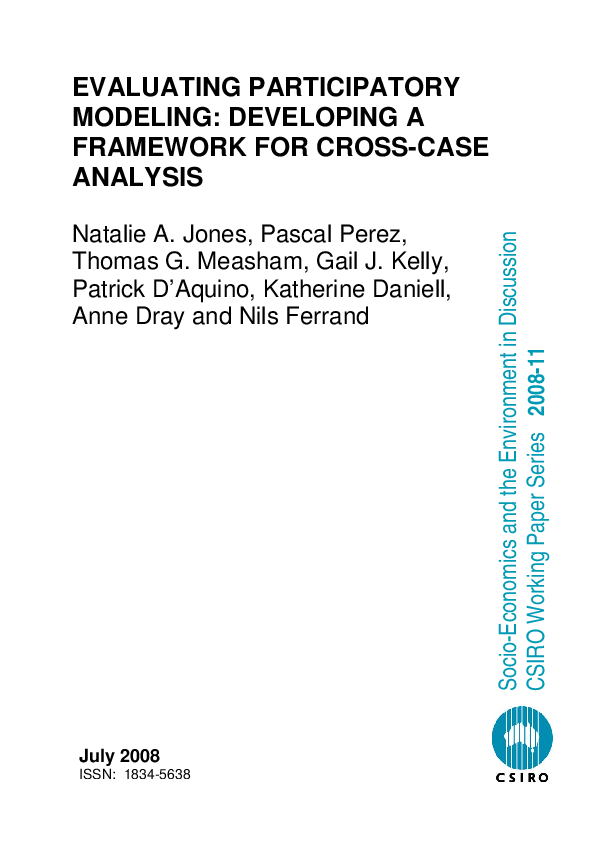 (PDF) Evaluating Participatory Modeling: Developing a Framework for ...