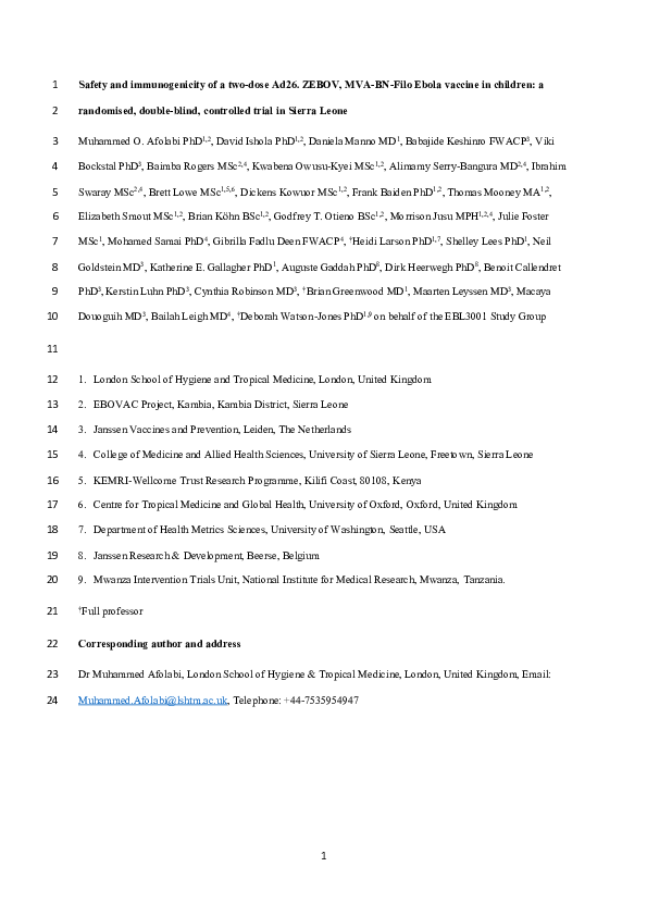 (PDF) Safety and immunogenicity of a two-dose heterologous Ad26.ZEBOV ...