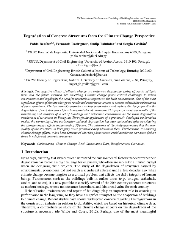 (PDF) Degradation of Concrete Structures from the Climate Change ...