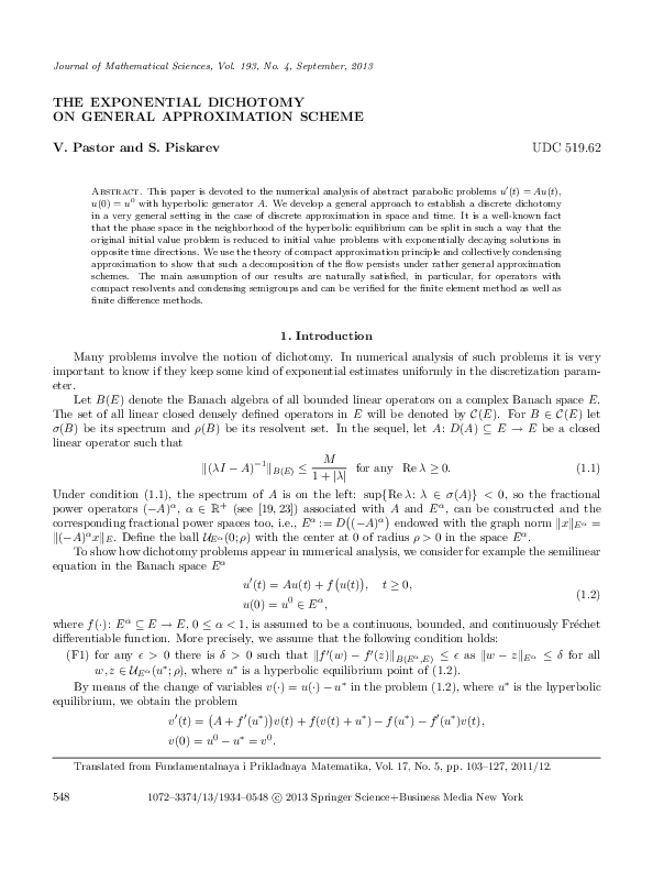 (PDF) The exponential dichotomy on general approximation scheme