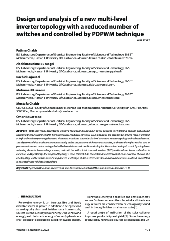 (PDF) Design and analysis of a new multi-level inverter topology with a ...