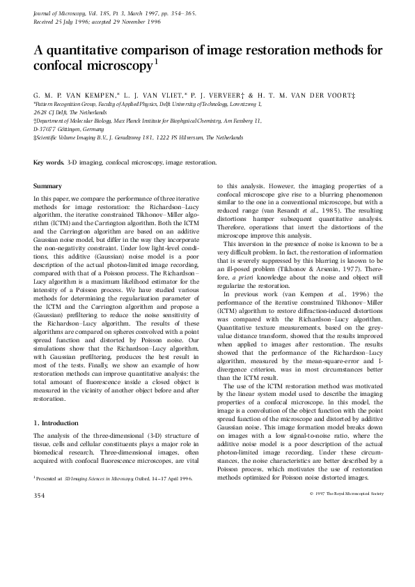 (PDF) A quantitative comparison of image restoration methods for ...