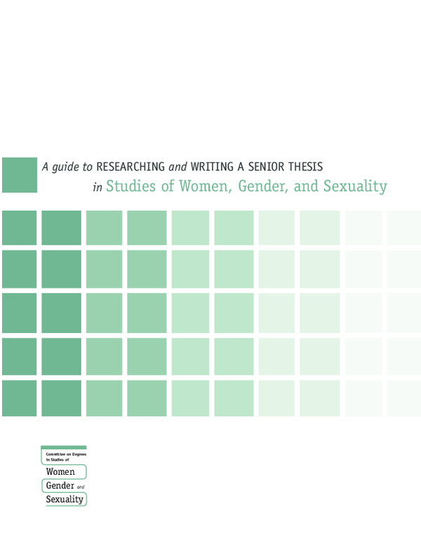 (PDF) A Guide to Researching and Writing a Senior Thesis in Studies of ...