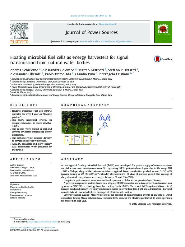 (PDF) Floating microbial fuel cells as energy harvesters for signal ...