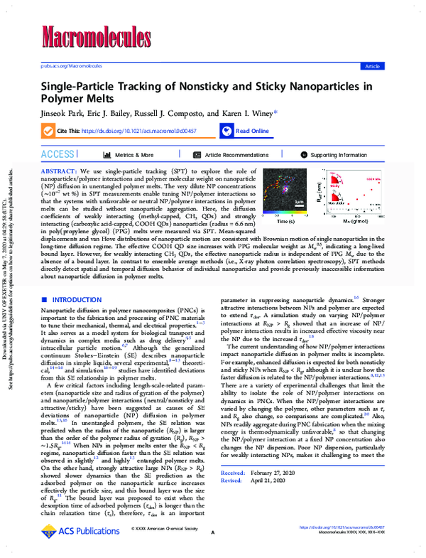 (PDF) Single-Particle Tracking of Nonsticky and Sticky Nanoparticles in ...