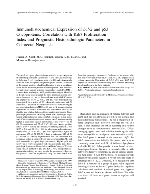 (PDF) Immunohistochemical Expression of bcl-2 and p53 Oncoproteins ...