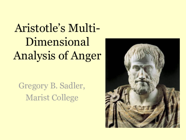 (PDF) Aristotle's Multi-Dimensional Analysis of Anger
