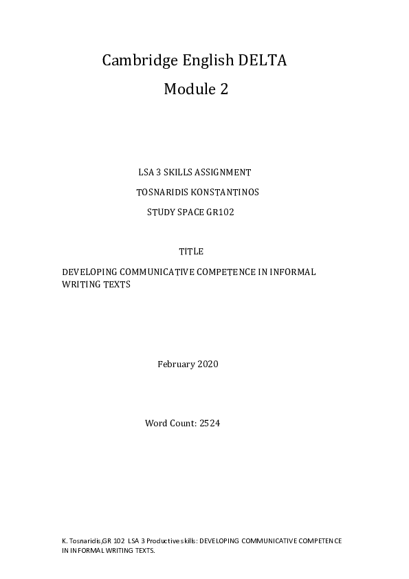 (PDF) LSA 3 DELTA:DEVELOPING COMMUNICATIVE COMPETENCE IN INFORMAL ...