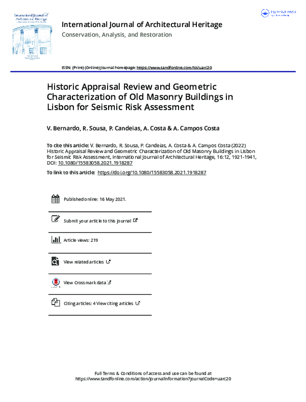 (PDF) Historic Appraisal Review and Geometric Characterization of Old ...