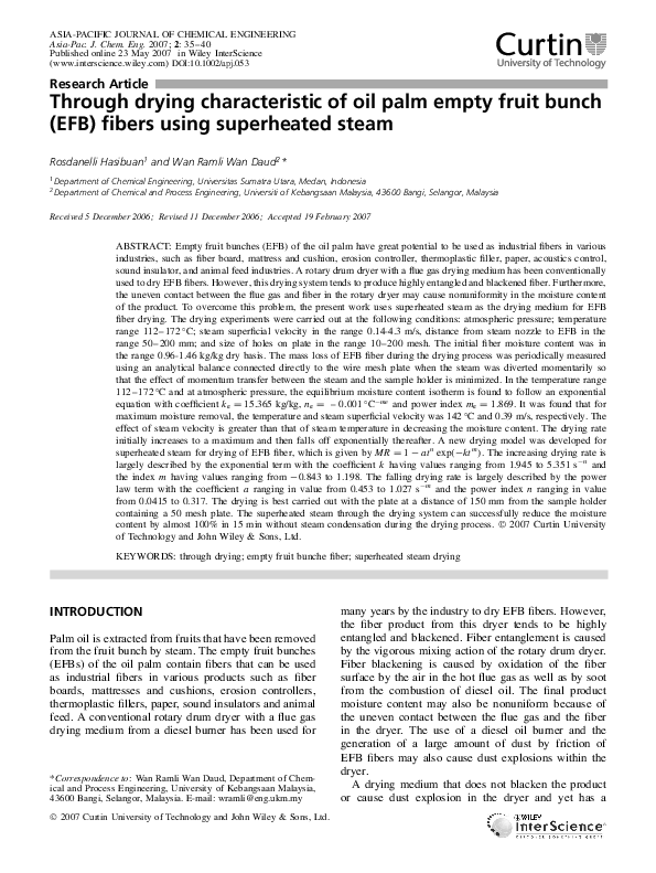 (PDF) Through drying characteristic of oil palm empty fruit bunch (EFB ...