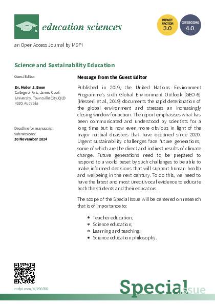 (PDF) Call for paper: Special Issue "Science and Sustainability Education"